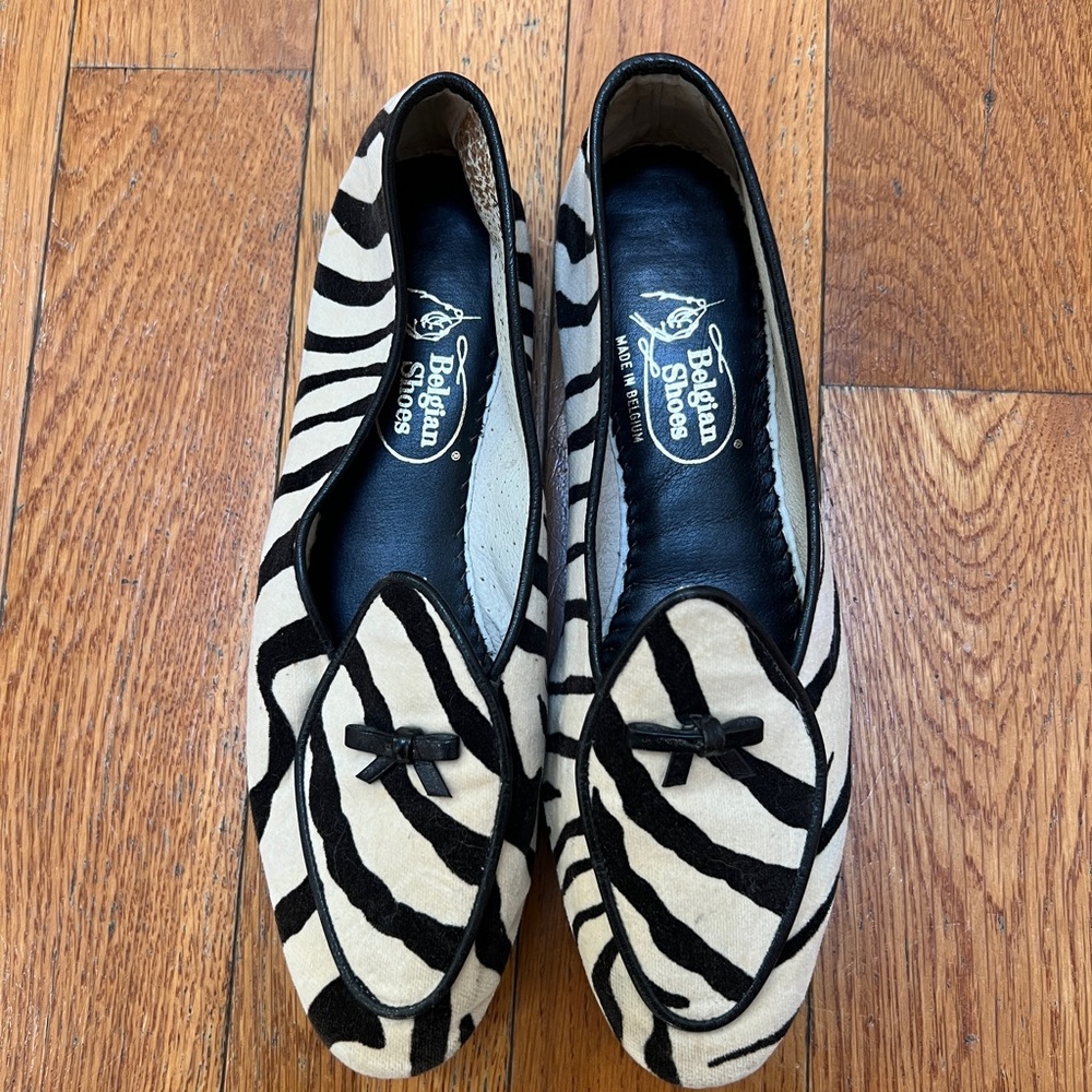 SOLD - Zebra Print Belgian shoes
